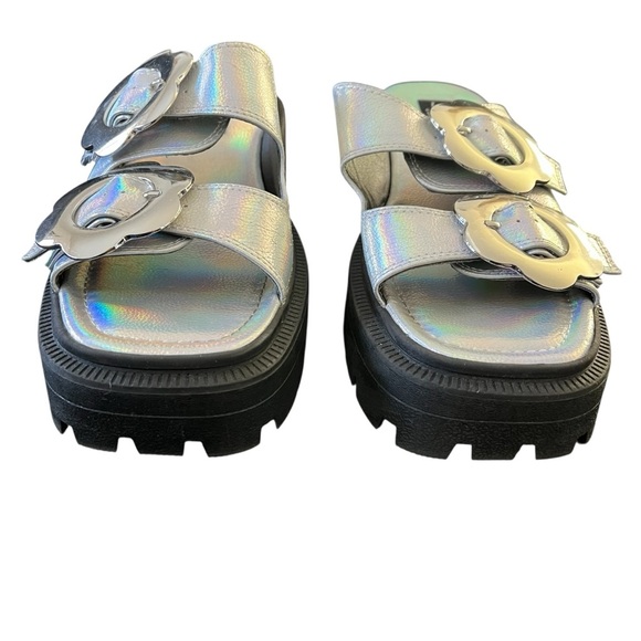 SHELLYS LONDON x DOLLS KILL Amber Flower Chunky Sole Sliders - Picture 4 of 13